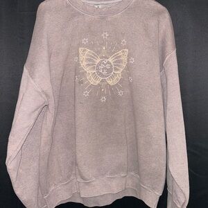 EARTHBOUND Purple Sweatshirt with Gold Butterfly Design